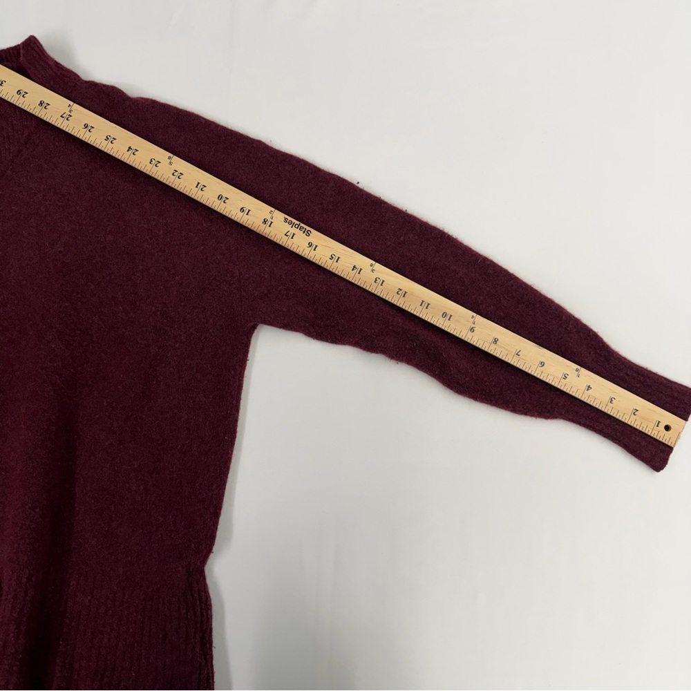 Everlane Cozy Stretch Pullover Burgundy Mock Neck Wool Blend Sweater Size Small - Picture 7 of 13